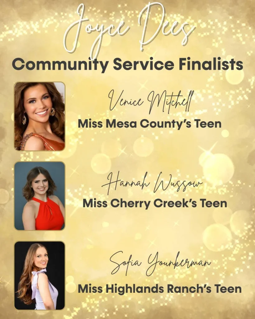 Miss Colorado Teen Community Service Finalists