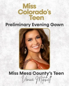 Preliminary Evening Gown - Miss Mesa County's Teen - Venice Mitchell 2025